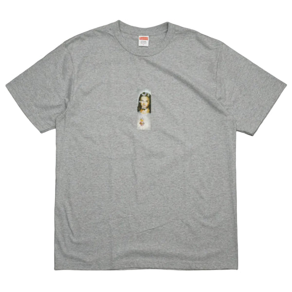 Supreme Prayer Card Box Logo Heather Grey T-Shirt