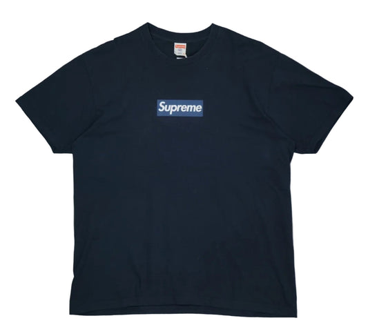 Supreme x New York Yankees Navy Blue Boxlogo T-Shirt - Supreme - SecondPlace