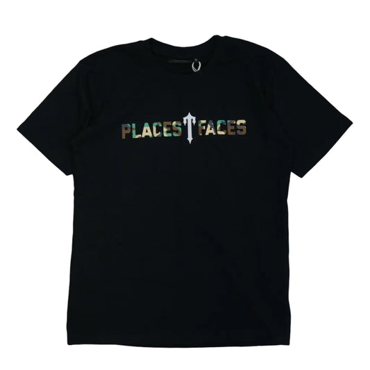 Trapstar x Places Faces Camo Logo Black T-Shirt - Trapstar - SecondPlace