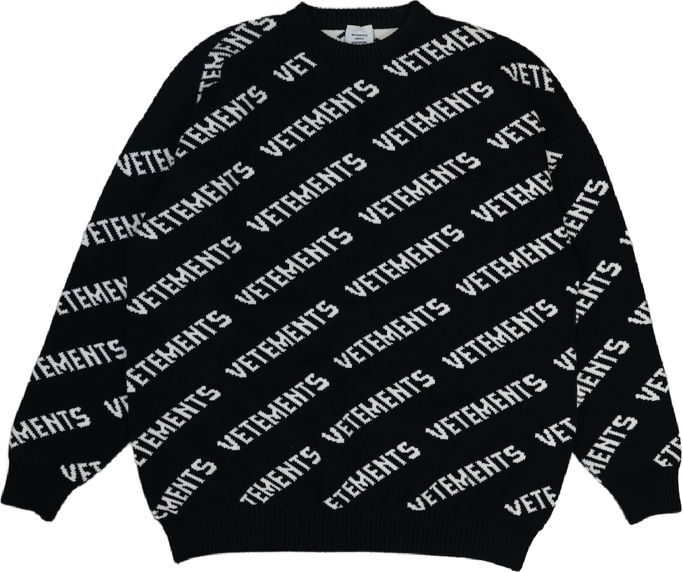 Vetements Text Logos Knitted Crewneck