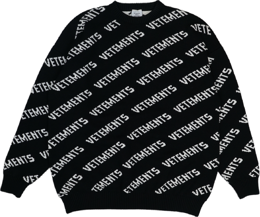 Vetements Text Logos Knitted Crewneck