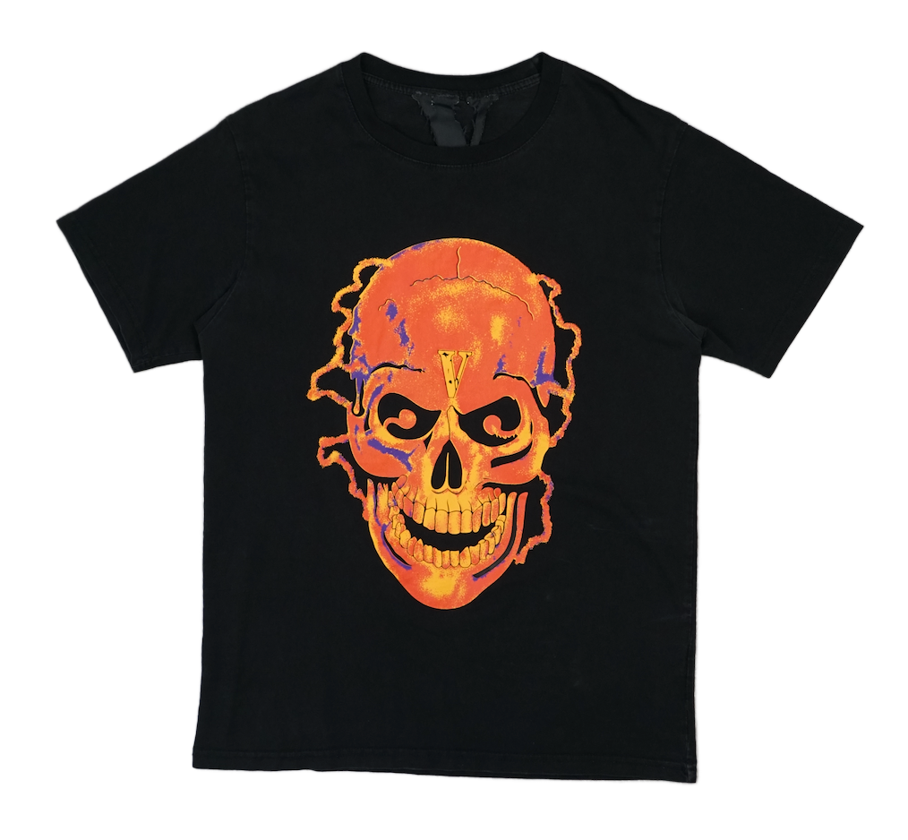 Vlone Orange Skull Black T-Shirt