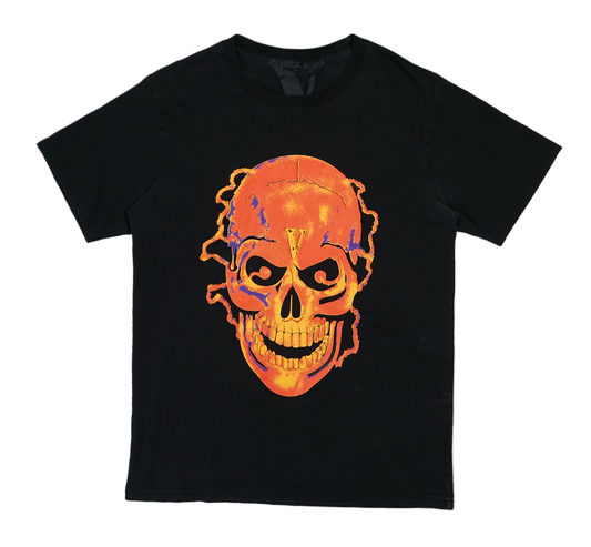 Vlone Orange Skull Black T-Shirt