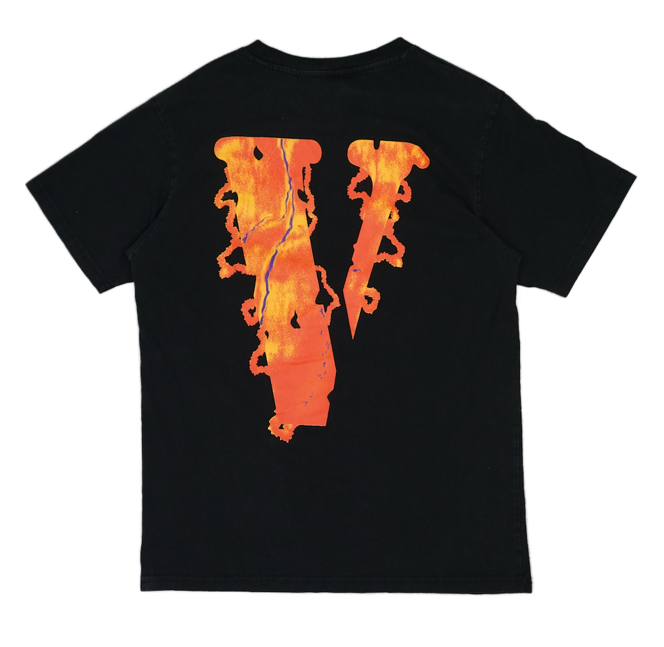 Vlone Orange Skull Black T-Shirt